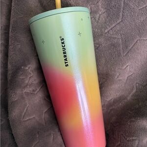 Starbucks Pink and White Tumbler